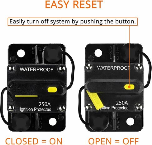 30 Amp Marine Circuit Breaker with Cutoff Switch Manual Disconnect Audio Fuse Surface Mount in Saudi Arabia