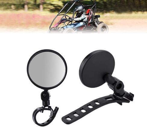 Go Kart Mirrors Side Rear View Mirror for Coleman KT196, Trail Master,Universal fit 1/2''-1.37'' Diameter Handle bar, 2pcs Left and Right Adjustable 360 Degree Rotatable Convex Mirrors in Saudi Arabia
