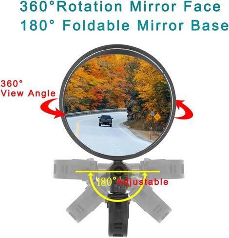 Go Kart Mirrors Side Rear View Mirror for Coleman KT196, Trail Master,Universal fit 1/2''-1.37'' Diameter Handle bar, 2pcs Left and Right Adjustable 360 Degree Rotatable Convex Mirrors in Saudi Arabia