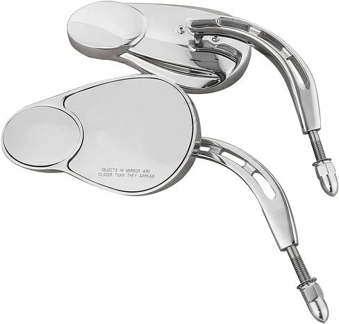 Harley Split Vision Mirrors/Rearview Mirrors Fits for Harley Davidson Touring Road King Street Electra Glide Ultra Classic FLHTCU Fat Boy Sport Glide XG750 XG500 Sportster（Chrome ） in Kuwait