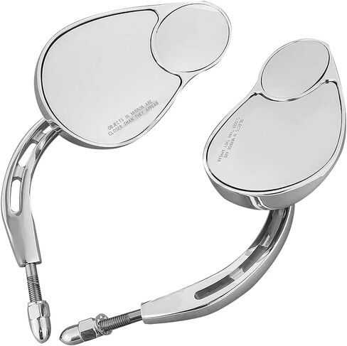 Harley Split Vision Mirrors/Rearview Mirrors Fits for Harley Davidson Touring Road King Street Electra Glide Ultra Classic FLHTCU Fat Boy Sport Glide XG750 XG500 Sportster（Chrome ） in Kuwait