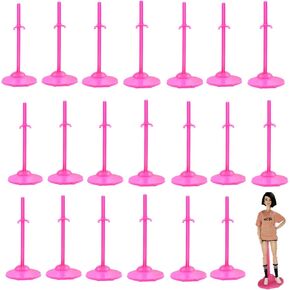 10 Pcs Doll Toy Stand Support for Dolls Prop up Mannequin Model Display Holder,Doll Stands for 11" to 13" Dolls and Action Figures Doll Accessories Rose Pink