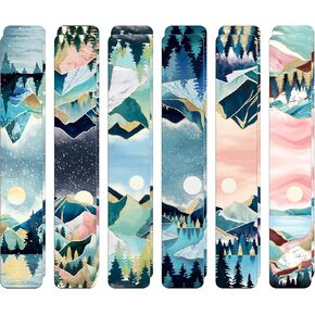 YoeeJob Magnetic Bookmarks for Book Lovers, 12 pcs Magnet Landscape Bookmark Scenery Painting Page Clips Book Markers for Reader/Writer/Women/Men/Girls/Teachers, 6 Styles
