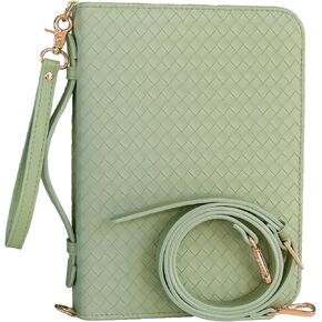 Bible Cover Case for Women, Bible Case, Weave w/Crossbody Shoulder Strap, Premium Vegan Leather Bible Cases for Woman, Minimalist Design, Water Resistant Bible Cases for Woman (Sage)