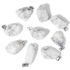 10pcs Irregular Raw Natural Mix Color Rock Stone Pendant Healing Crystal Chakra Gemstone Charm for Jewelry Making DIY Necklace Earrings Accessories Reiki