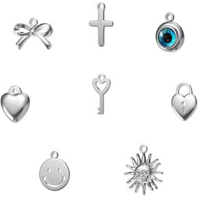 Silver Charm Pack – DIY Permanent Bracelet Charms – Add-On for Permanent Bracelet Kit – Friendship & Couples Jewelry – Customizable Gift for BFFs, Couples, Anniversary, or Valentine’s Day