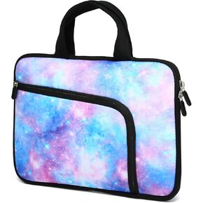 14 15 15.4 15.6 inch Laptop Handle Bag Computer Protect Case Pouch Holder Notebook Sleeve Neoprene Cover Soft Carring Travel Case for Dell Lenovo Toshiba HP Chromebook Acer, Two Pockets(Starry Sky)