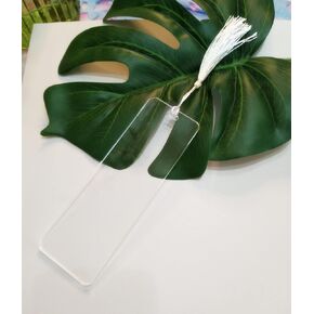 10pcs Acrylic Rectangular Bookmark Banks,Blank Acrylic Sheet,Acrylic Blank Bookmark with Tassels for DIY Projects and Present Tags (Black, 2''x6'')