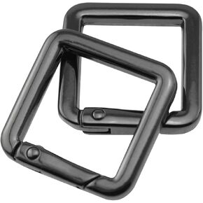 10PCS Square Spring Buckle Gun Black Zinc Alloy Jewellery Buckle Shaped Luggage Accessories Anti Lost Keychain Belt Loop Leather Crafts