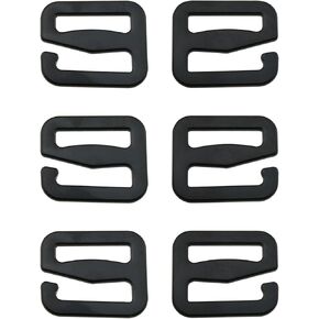 6PCS 21mm/0.83inch G Shape Wave Buckle Black Zinc Alloy Backpack Strap Buckle Outdoor Webbing Buckle Clip for Handbag Metal Buckle and Garment Decoration