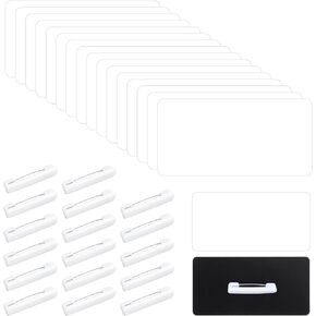 8Pcs DIY Name Badges, Name Tag Blank Name Badges Printable Blank Badges 1.5 x 3 inch Blank ID Name Badge with Pin Backing for Office Workers Students Personalized Badges Making(8)