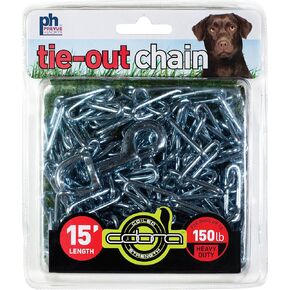 Prevue Pet Products 2116 Heavy-Duty 15' Tie-Out Chain, Stainless Steel, Silver