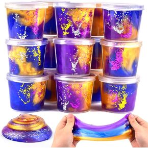 36 Pack Mermaid Slime Kit, Soft & Non-Sticky Galaxy Slime Pack, Mermaid Party Favors for Kids, Slime Party Favors for Girls & Boys, Bag Stuffers, Cute Stuff for Girls