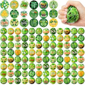 شاب 108 PCS عيد القديس باتريك كرات الإجهاد الجزء السامي 2.5 بوصة صغيرة الضغط على كرات رغوة القلق موتشي للأطفال البالغين القديس باتريكز يوم عطلة الحفل (القديس باتريك) in Kuwait