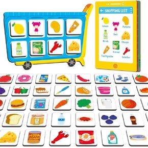 Magnetic Shopping List Game, Funny Groceries Matching Memory Game, Race to Collect Your Items Educational Toy for Boys & Girls at Home