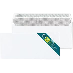 #10 Envelopes Self Seal, 500 Count, Tinted Security Envelopes Peel and Seal, 4 1/8 x 9 1/2 Inch, Business Envelopes Letter Size, 24 LB Paper - Bright White Envelopes Legal Size
