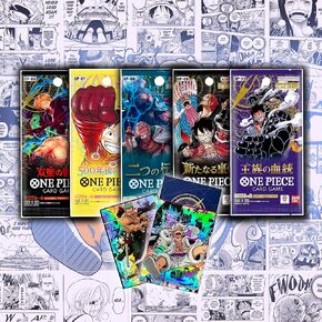One Piece Booster Packs (5 Pack - OP-06, OP-07, OP-08, OP-09, OP-10) with Holographic Sleeves (Japanese)
