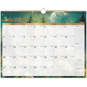 Wall Calendar 2025-2026 - Calendar 2025-2026 Wall, Jul.2025 - Dec.2026, 15" x 11.5", Wall Calendar Large 18 Months with Twin-wire Binding + Thick Paper + Hanging Hook - Dreaming Moon