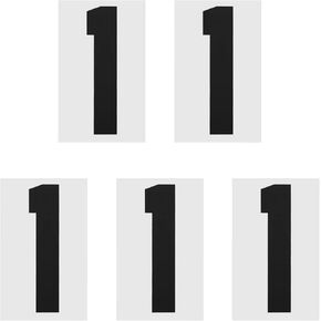 MECCANIXITY Iron on Number 1 Heat Transfer 8" Black Single Number for Team Uniform, Sports T-Shirt, Football, Basketball, Baseball Pack of 5