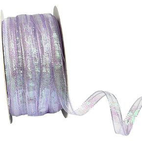 6MM Sparkl Foil Ribbon - 50 Yards Purple Glitter Crimped Ribbon for Crafts, Scrapbooking, Gift Wrapping, DIY Crafts, Wedding Invitations, Bridal Bouquets