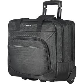 VEVOR Unisex's Briefcase with Wheels Rolling Laptop Bag Black Fits, 15.6 Inch