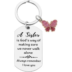 Gift for Sister, Sister Birthday gifts from Sister Brother, Sister Gift Keychain for Birthday Christmas Graduation Gift Ideas