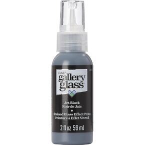 Gallery Glass, Jet Black Stained Glass 2 fl oz Brilliant Smooth Finish Paint, Perfect for Easy to Apply DIY Arts and Crafts, 19778