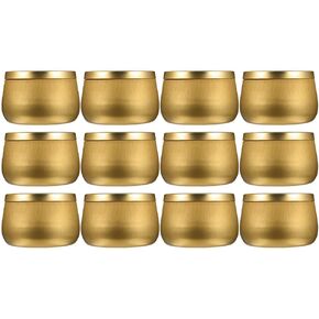 FOMIYES Red Candle Tin Round Empty Tinplate Cans Candle Jars with Cover Candy Tea Canister Beads Containers Party Favors Box Holder 4oz for Candle Making Storage 12pcs