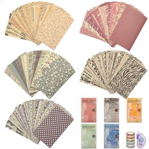 300 Sheets Vintage Scrapbook Paper 5.12x3.5 Inch Mixed Special Decorative Paper for Junk Journal DIY Card Making, Scrapbooking, Photo Albums, Wall Art & Collage Kit, Cottagecore Aesthetic Room Decor