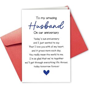 Sentimental Romantic Birthday Card for Husband, Love Poem for Him