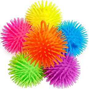 Bedwina Puffer Balls (Pack of 12) - Squishy Balls for Kids Neon Party Favors Sensory, Stress Relief Squishy & Therapy Toys for Kids, Boys & Girls Goodie Bag Stuffers, Prizes and Party Supplies