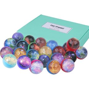 Jatidne 24 Pieces Bouncy Balls Bulk 30mm Diameter Rubber Space Party Favors for Kids Toddlers, Bouncing Balls Trick or Treating Goodie, School Class Game Rewards in Saudi Arabia