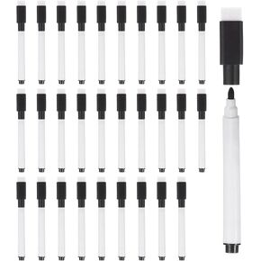 PATIKIL Dry Erase Marker Pens, 100 Pack Rose Red Ink Fine Point Low Odor Whiteboard with Eraser Cap for Office Home Classroom, White Pen Rod