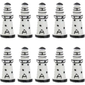 Lighthouse Decor- 10Pcs Resin Lighthouse Aquarium Decor Fish Tank Landscape Ornament Office Mini Garden Landscape