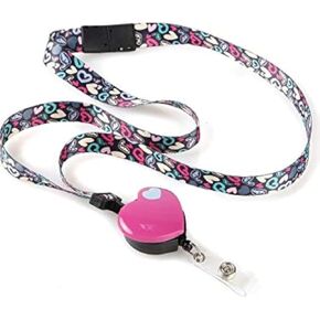 Lanyards for Women 19" Ribbon Lanyard ID Card Holder with Badge Reels Retractable for Nurses Office Workers Teachers Students Breakaway Lanyards for Id Badges (Skinny Dot)
