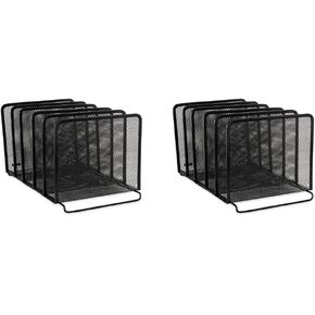 Rolodex File Sorter, Mesh, Stackable, Five Sorters, Black (8.25" x 14.375" x 7.75")