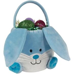 3 Pack Easter Bunny Baskets,Canvas Personalized Easter Bunny Baskets Bucket Tote Gifts Bags,Easter Egg Hunt Easter Party Favors Decoration Toys for Girls Boys (3 Pack)