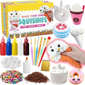 Insnug Paint Your Own Squishies Kit - Sensory Toys Squishy Painting Kit Stress Relief Squishies for Girl Kids Age 4 6 8 10 Slow Rising Squeeze Autism Toys Unicorn Gift Ice Cream Cake Milk Shake Donut