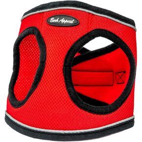 Bark Appeal Reflective Mesh Step in Harness, Large, Red