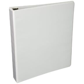 Business Source 1.5" View Binder, Holds 350 Letter-Size Sheets, Basic Round Ring, White, 1 Count