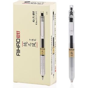 Retractable Gel Ink Pens Quick-drying Ink 0.5mm, Style of Japanese Gel Pens for Office School Supplies,12-Pack (Red Ink 12-Pack)