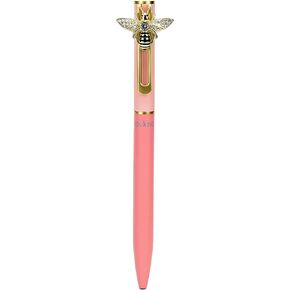Bee Blue Metal Black Gel Ink Pen Writing Pen, Unique & Fun Magnet Cute Ornament Pen for Journaling, Writing, Drawing Office Home School Supplies, Party Decor Gifts Pen