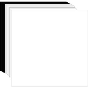 White Black Cardstock Art Paper, 18 Sheets 12"x 12" Card Stock Thick Paper 80 lb/235 gsm Colored Paper. Heavy Weight Cover Stock Craft for Arts Crafts DIY, Invitations, Card Making, Printing