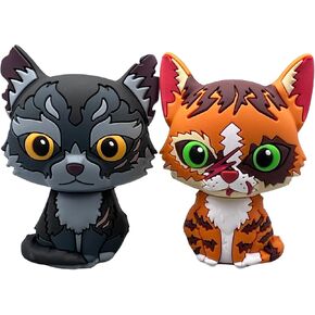 Warrior Cats Collectible 3D Figurines - Tawnypelt & Stormfur Twin Pack from The Warriors Book Series The New Prophecy, Officially Licensed Products