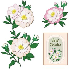 Camellia-Flower Cutting Dies Layering Petals Dies Cut Metal Die Cuts Embossing Stencils Template Dies for Card Making Decoration DIY Scrapbooking Photo Album Paper Crafts Wedding Invitation