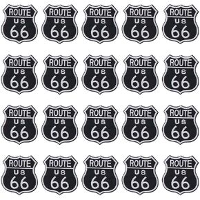 20pcs US Route 66 Patches ، clothing-on Iron-on patch ، sew on/iron on patches for lexets ، hats ، backpacks ، jeans ، diy clothes in Kuwait