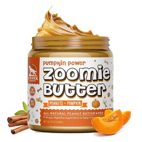 Pumpkin Power Dog Peanut Butter Spread, All Natural Dog Treat. Human Grade, Healthy Dog Food, Peanuts & Pumpkin for Shiny Coat, Digestion & Fiber, Pet Enrichment Toys, USA Grown & Made