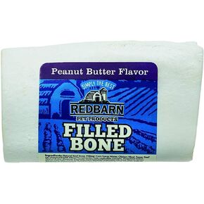 Redbarn Filled Dog Bones, Natural Long-Lasting Dental Treats; Suitable for Aggressive Chewers, Small (3") - 30 Bones (Peanut Butter)