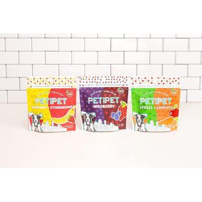 | Bananas & Strawberries | Soft & Chewy Plant-Based Treats - 5oz | Human Grade | 5 Ingredient Fruit + Veggie Dog Treats | Sustainable & Humane - (5 oz) (Variety 3 Pack)