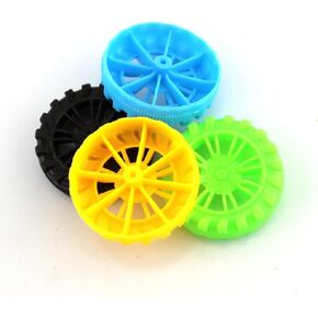 16pcs Toys Car Wheels 35mm Plastic Tire for DIY Model Car Accessories Multicolor